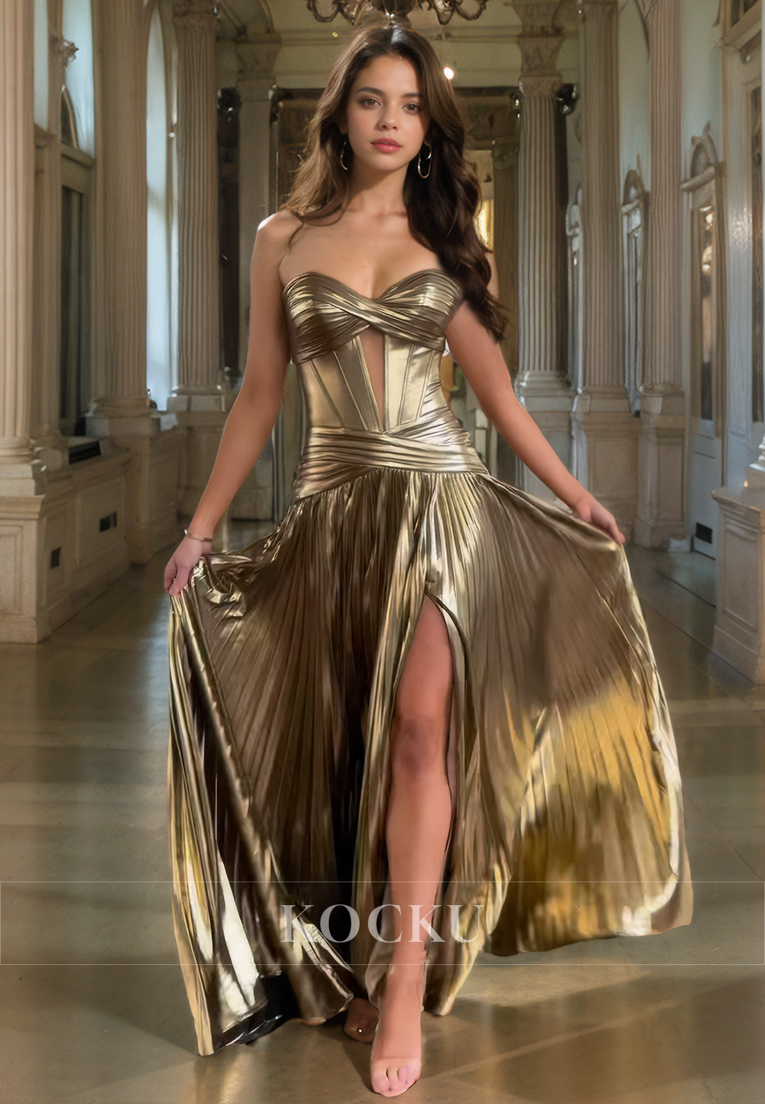 Sexy & Morden Split A-Line Off-Shoulder Evening Party Prom Dress