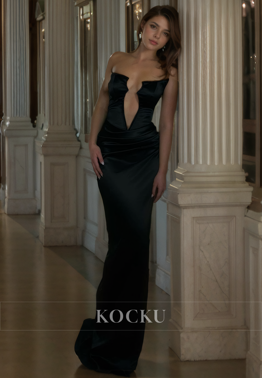 Sexy & Hot Off-Shoulder V-Neck Sheath Evening Party Prom Dress