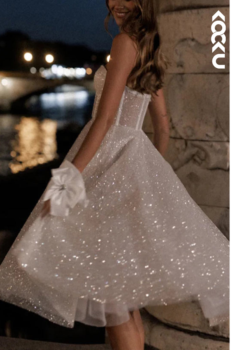 K2125 - Couture & Ornate Sweetheart A-Line Sleeveless Sparkly Wedding Dress