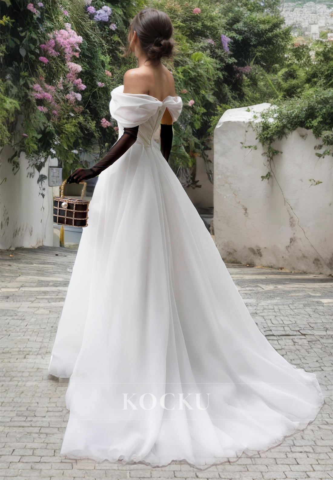 Classic & Timeless Off-Shoulder A-Line Tulle Wedding Dress