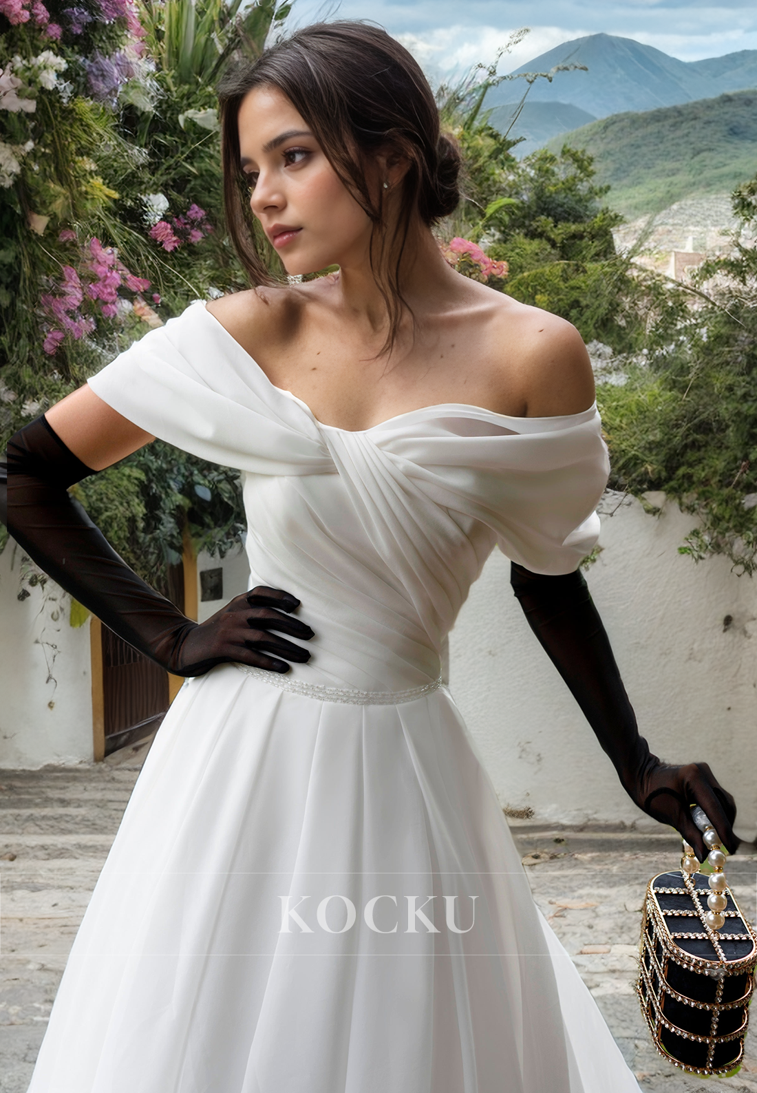 Classic & Timeless Off-Shoulder A-Line Tulle Wedding Dress