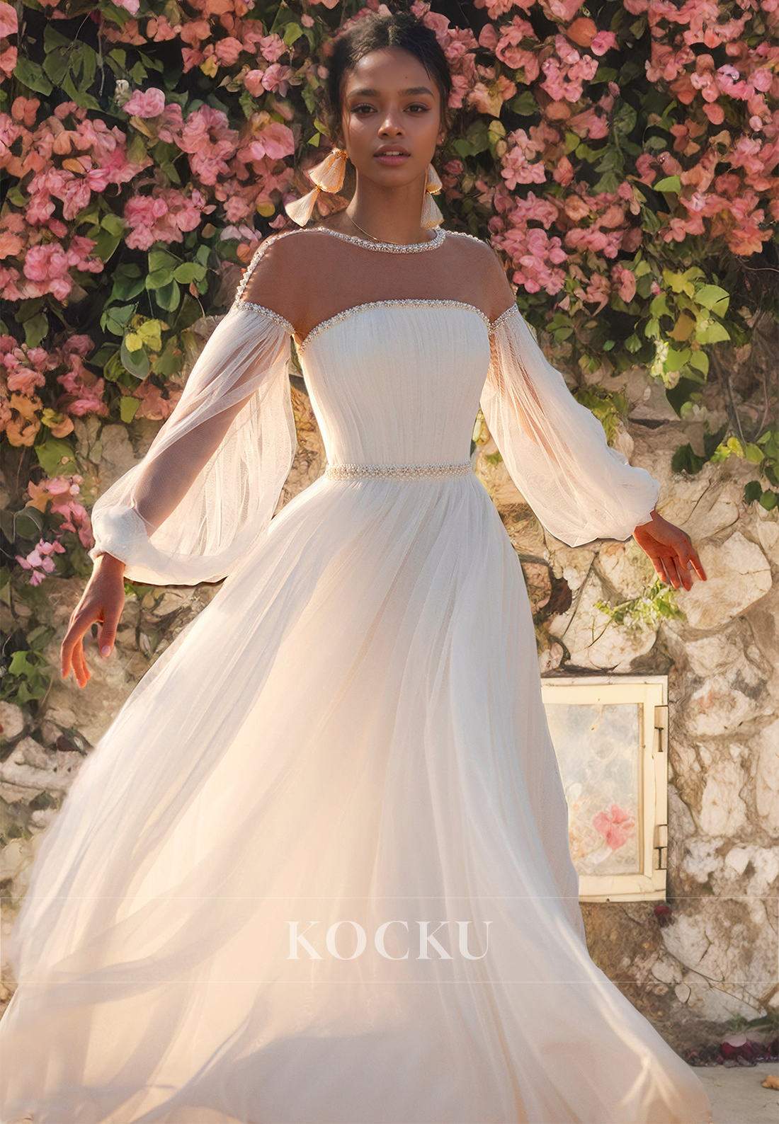 Elegant & Simple Off-Shoulder Long sleeves A-Line Wedding Dress