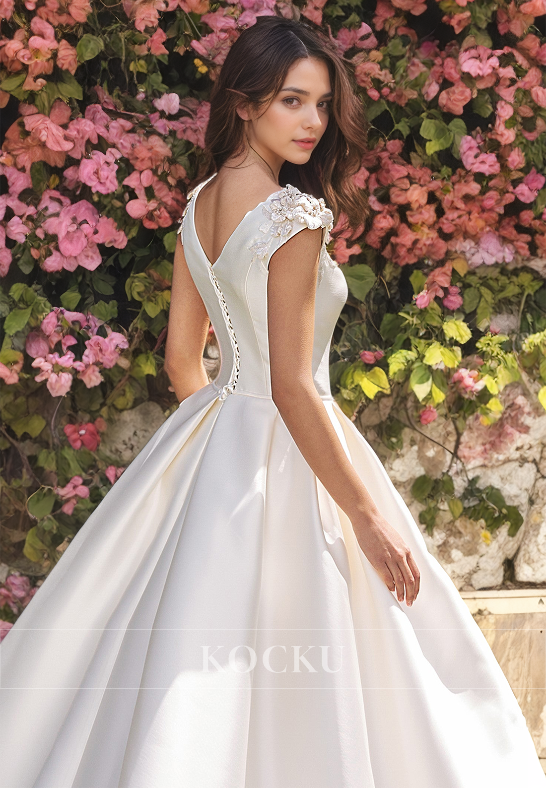 Elegant & Luxurious Straps A-Line Satin Wedding Dress