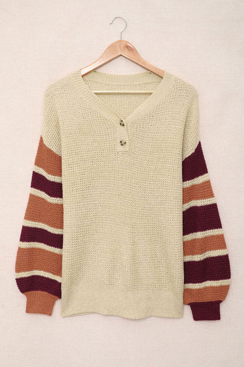 Cozy Love Striped Button Up Knit Sweater - 3 Colors