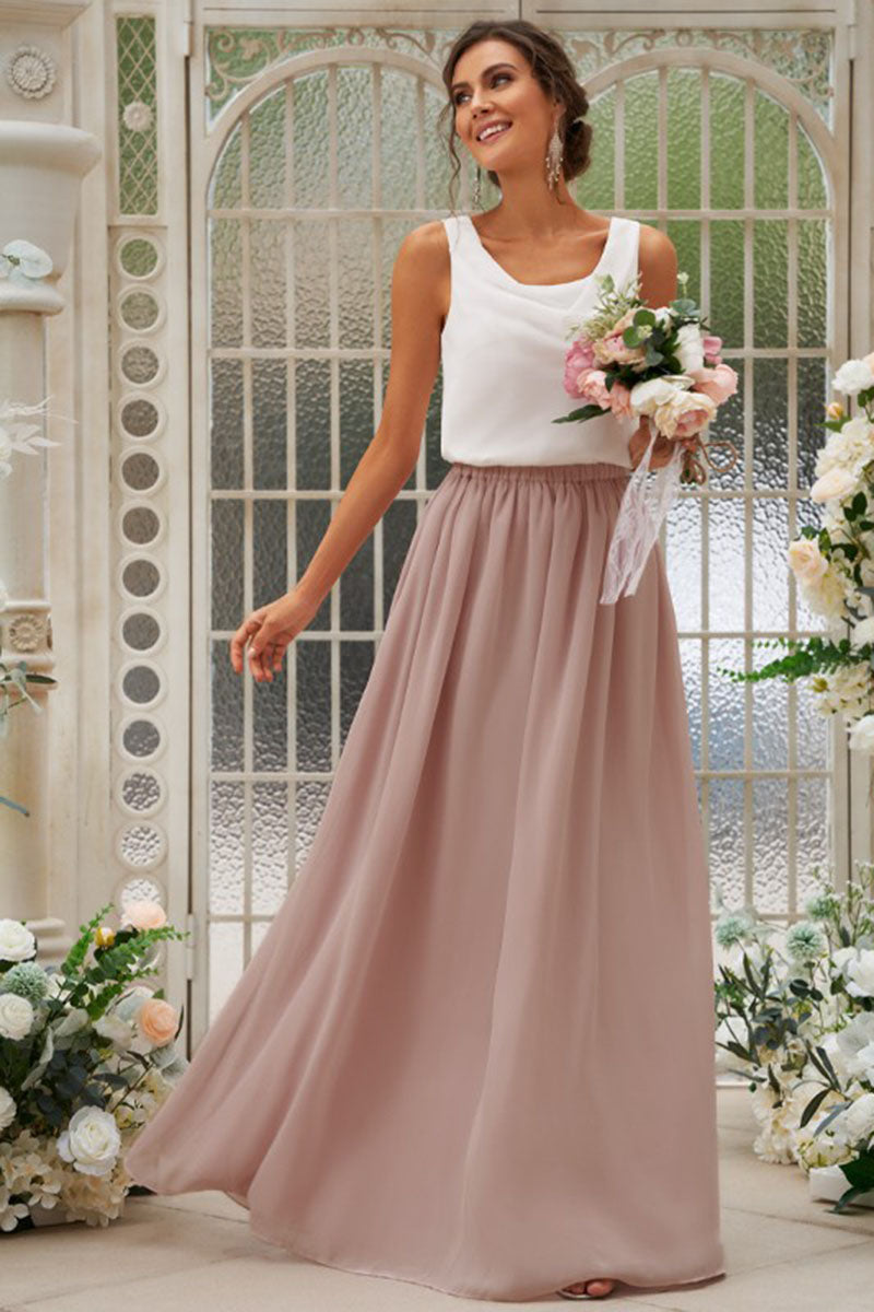 B4046 - Scoop Ruffles Sleeveless Chiffon A-Line Bridesmaid Dress