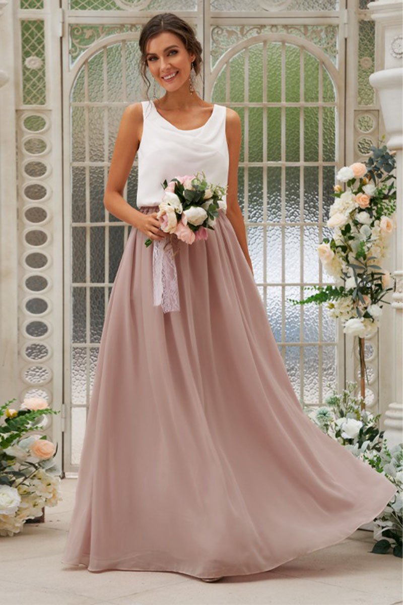 B4046 - Scoop Ruffles Sleeveless Chiffon A-Line Bridesmaid Dress