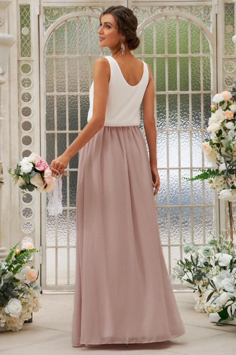 B4046 - Scoop Ruffles Sleeveless Chiffon A-Line Bridesmaid Dress