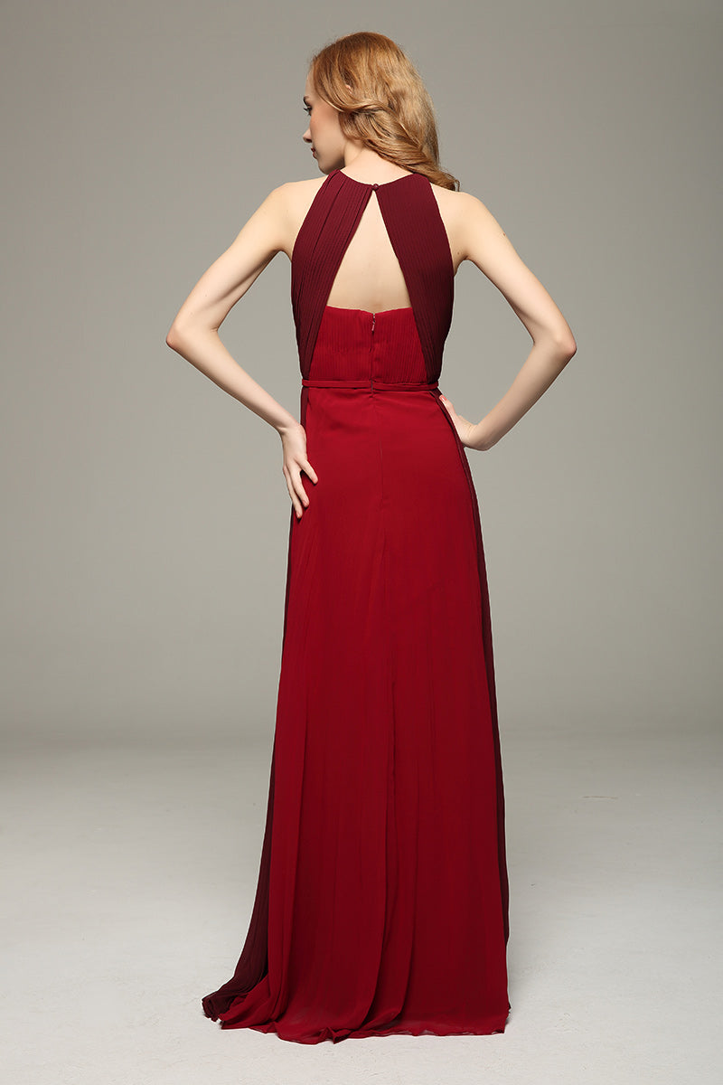 Burgundy Two Tone Prom Dress Evening Gown