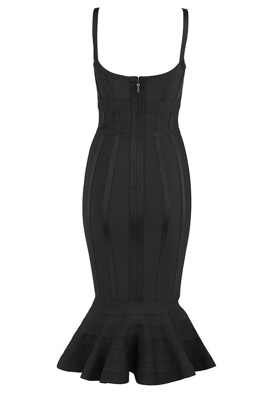 Chic Black Mermaid Party Cocktail Bandage Dress