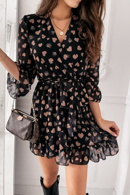 Chic Chiffon Print Mini Dress