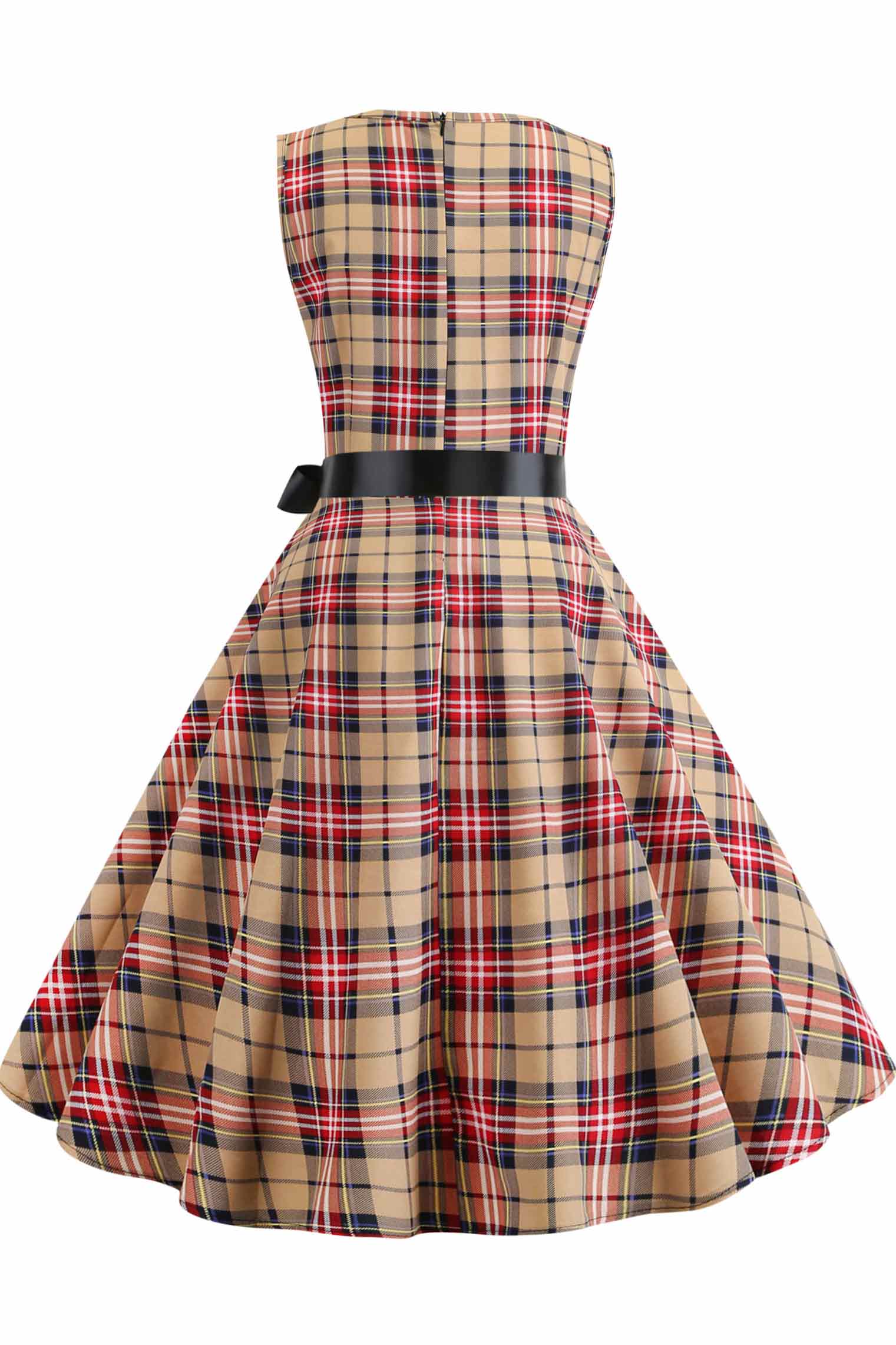 Gingham Sleeveless Graduation Dress