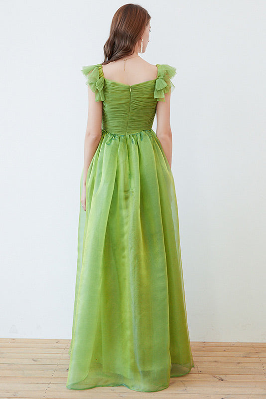 Green A-Line Prom Gown Evening Dress