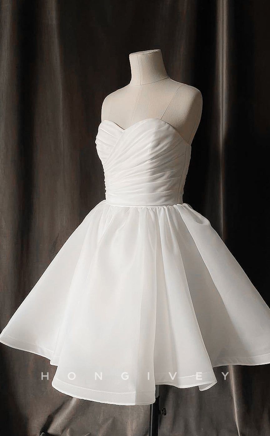 H1115 - Chic A-Line Sweetheart Strapless Ball Gown Wedding Dress