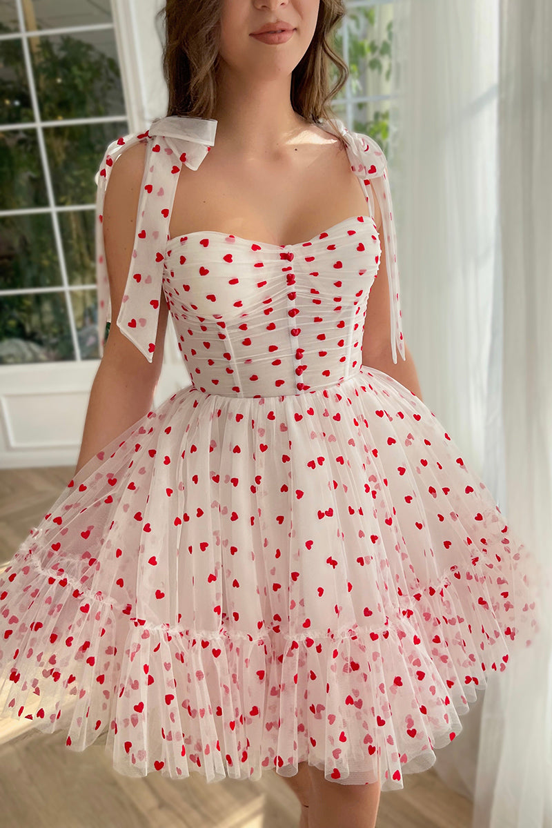 H5099 - Sweetheart Sleeveless Ruched Tulle A-Line Mini Homecoming Dress