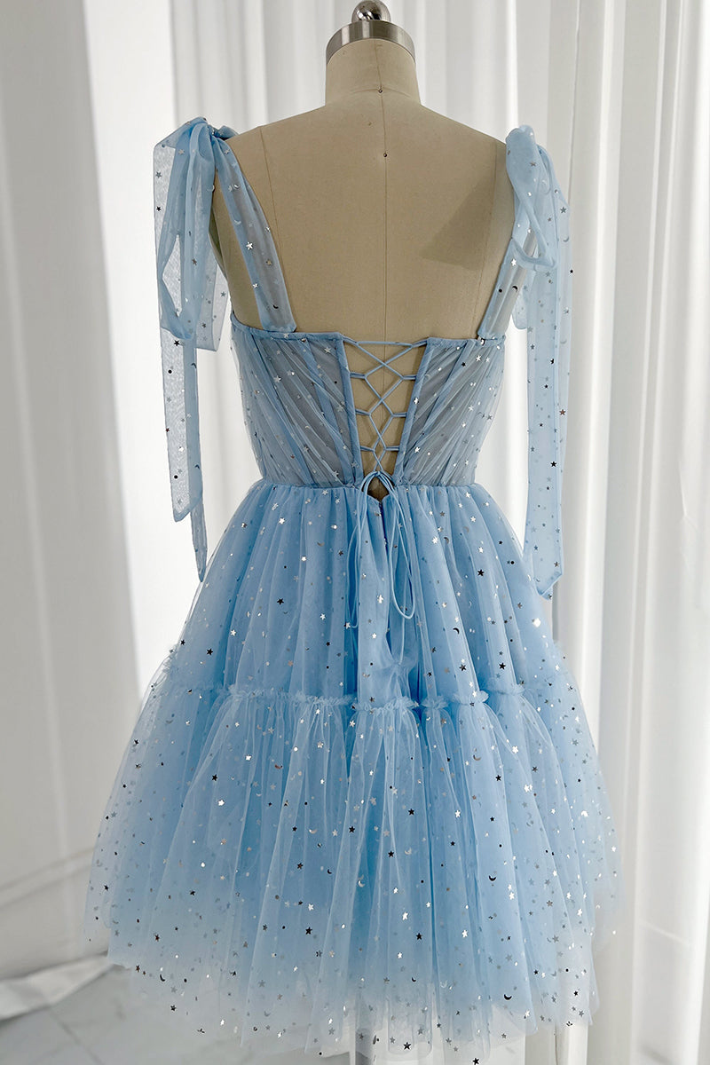 H5408 - Sweetheart Sleeveless Ruched Sheer Tulle A-Line Mini Homecoming Dress