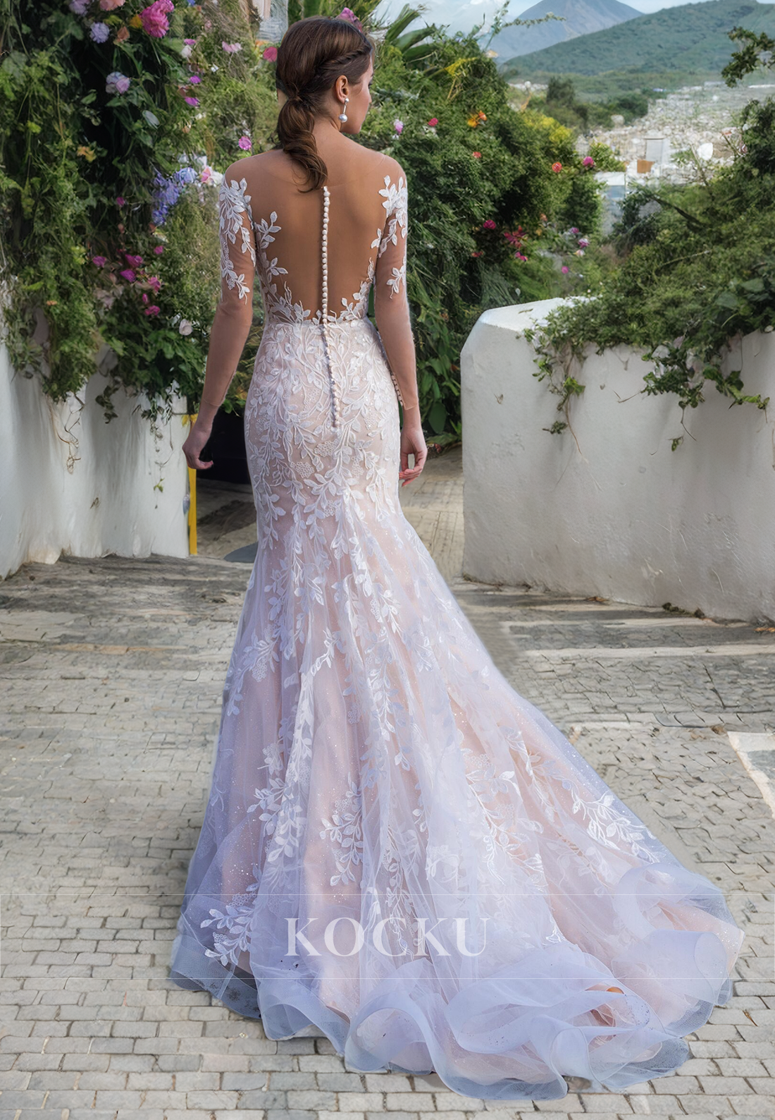 Gorgeous & Charming Backless Off-Shoulder Appliques Mermaid Wedding Dress