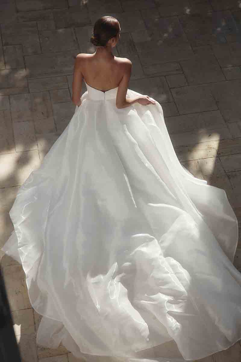 K1370 - Sparkly Sweetheart Strapless Ruched A-Line Long Wedding Dress