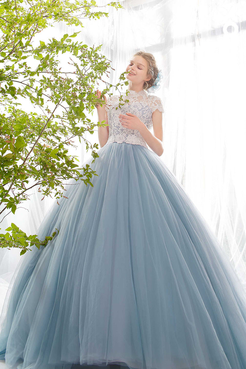 K1796 - Sweetheart Strapless Sweeveless Lace Ruched Tulle Long Ball Weding Gown