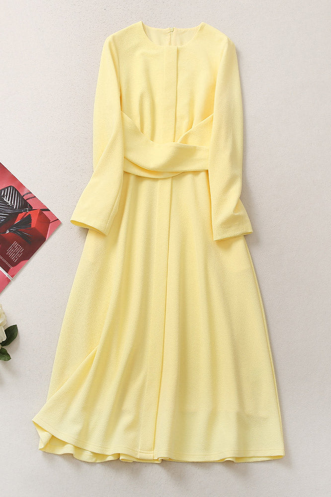 Kate Middleton Inspired Elegant Daffodil Midi Dress