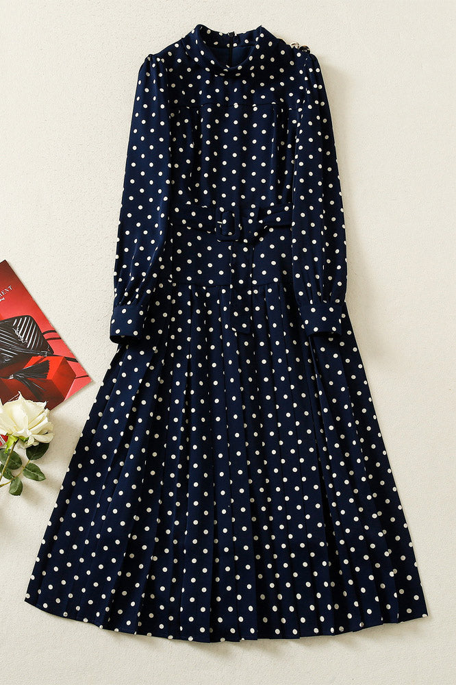 Kate Middleton Inspired Polka Dot Long Sleeve Dress