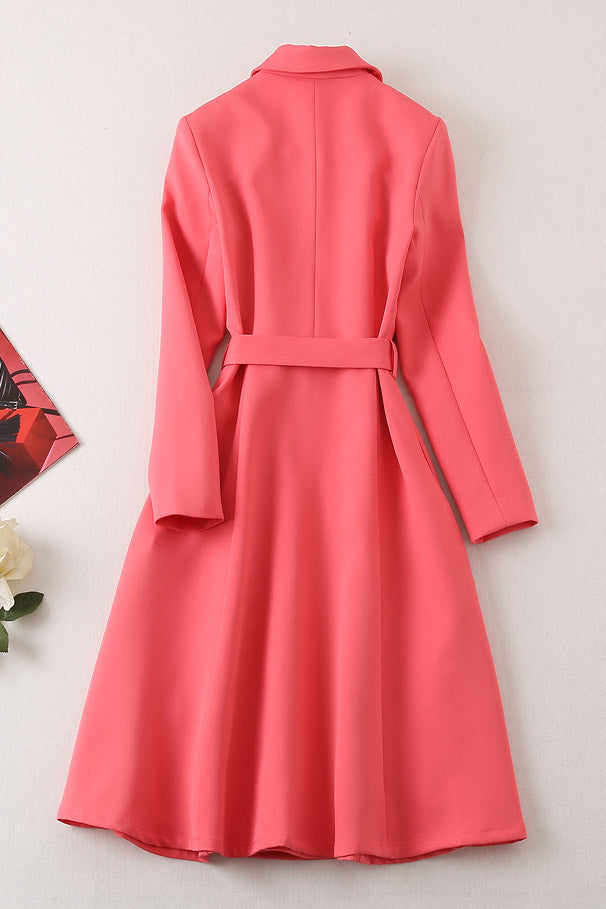 Kate Middleton Watermelon Long Sleeve Dress Coat