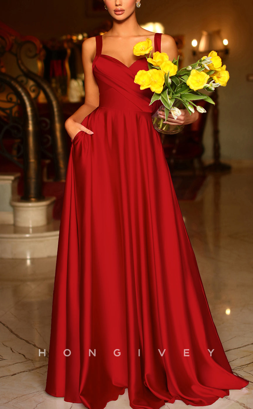 L1314 - Elegant & Luxurious Sweetheart Spaghetti Straps Floor-Length Evening Prom Dress