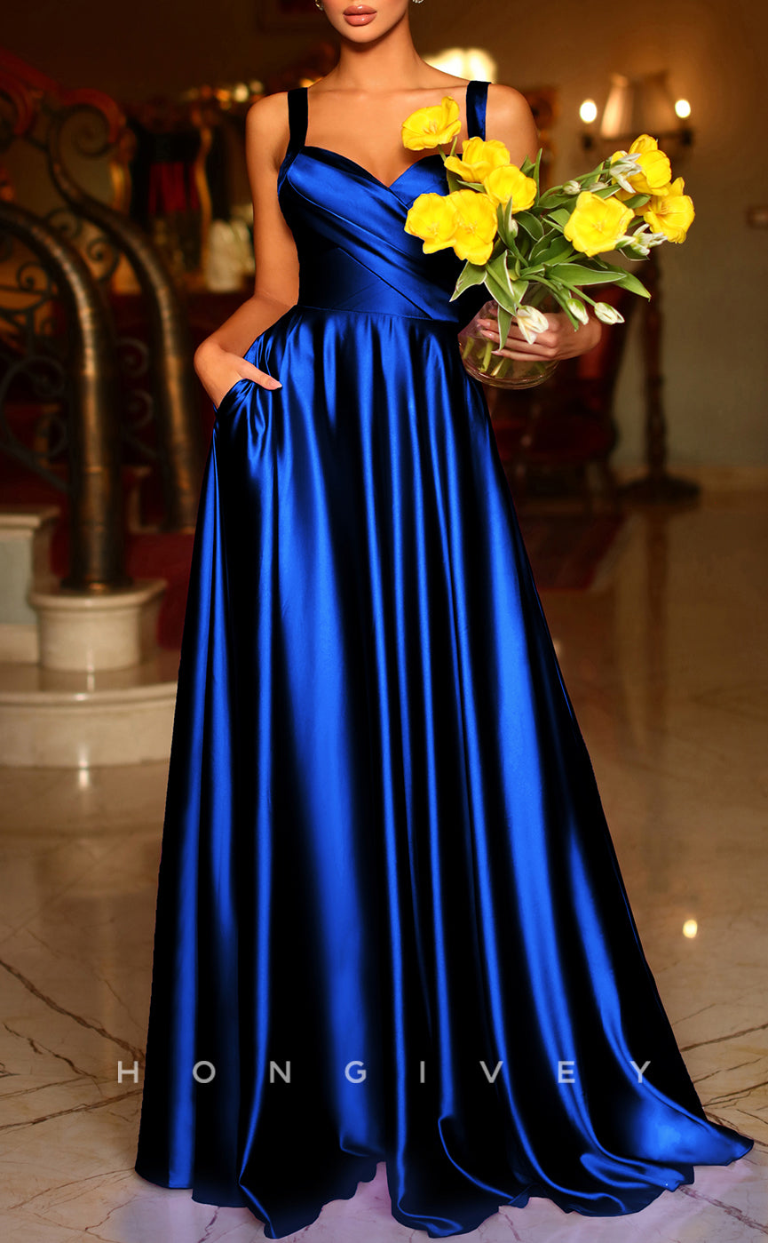 L1314 - Elegant & Luxurious Sweetheart Spaghetti Straps Floor-Length Evening Prom Dress