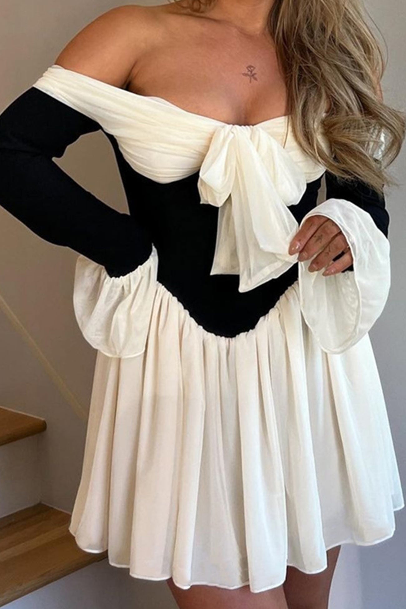 Off Shoulder Bow Corset Dress