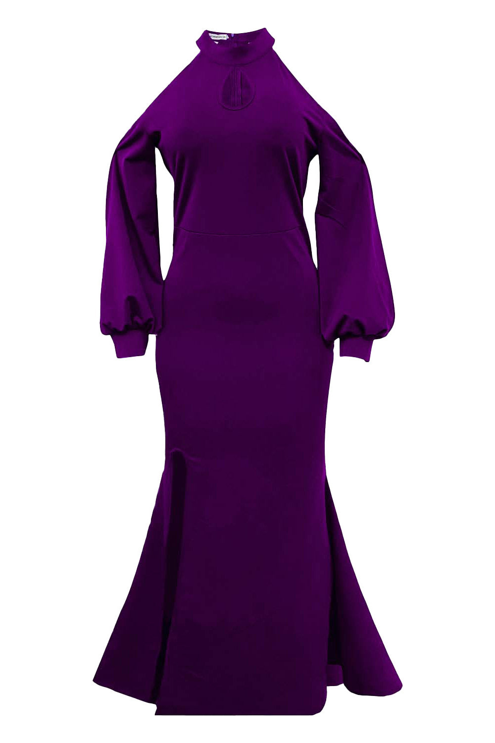 Sexy Purple Cut Out Long Sleeve Evening Formal Dresses