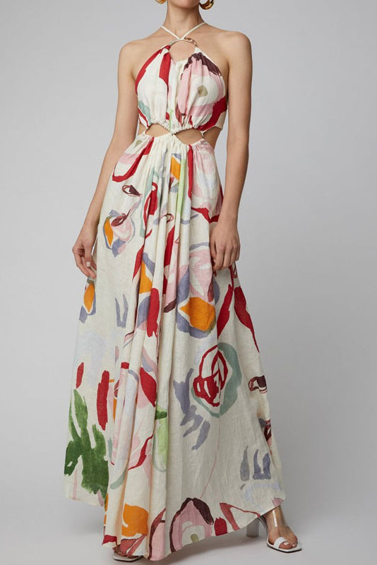 Sexy Print Long Maxi Beach Dress