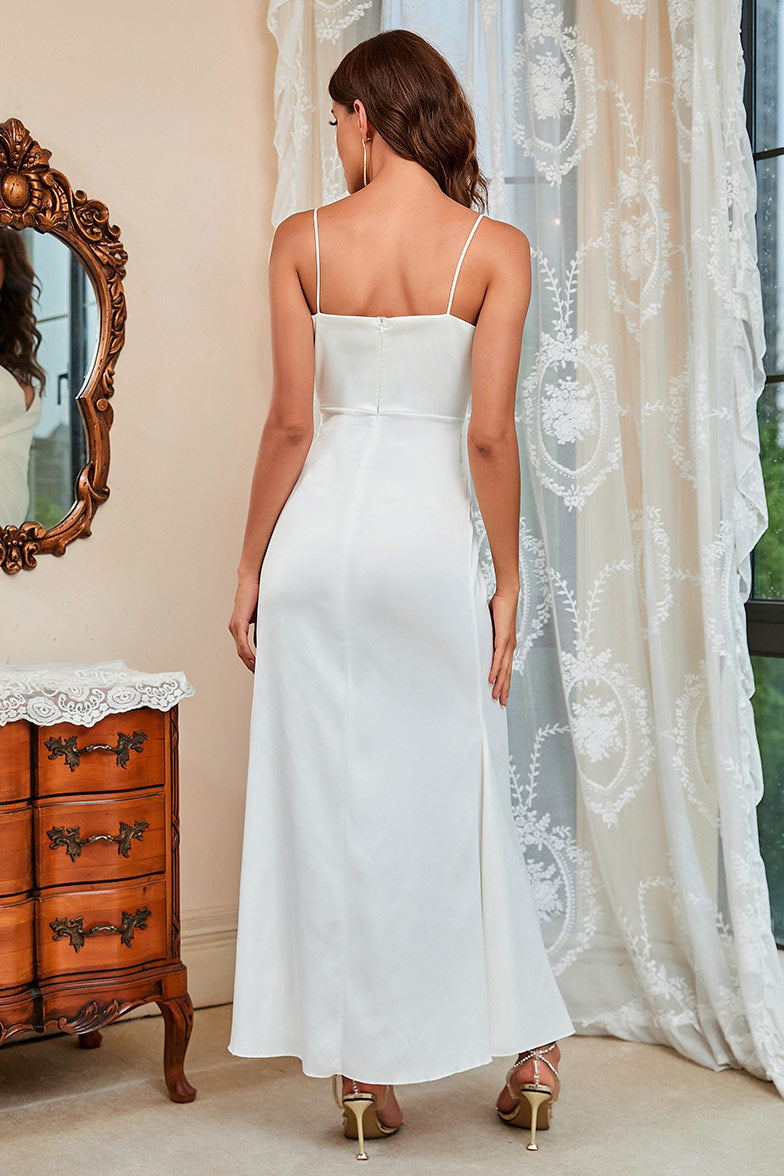 Sexy White Sleeveless Prom Gown Evening Dress