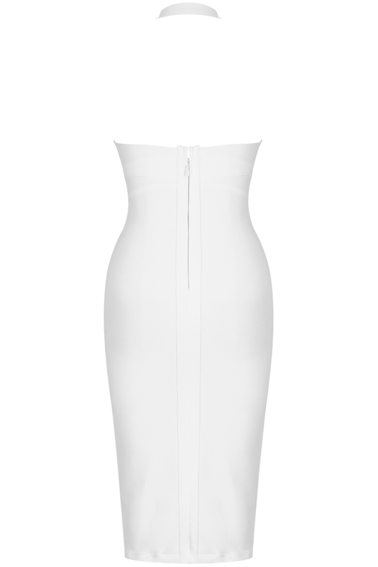 Ali Bandage Midi Dress - Pearl White