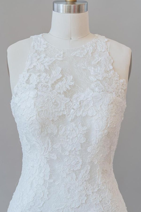 Awesome Illusion Lace Mermaid Wedding Dress On Sale