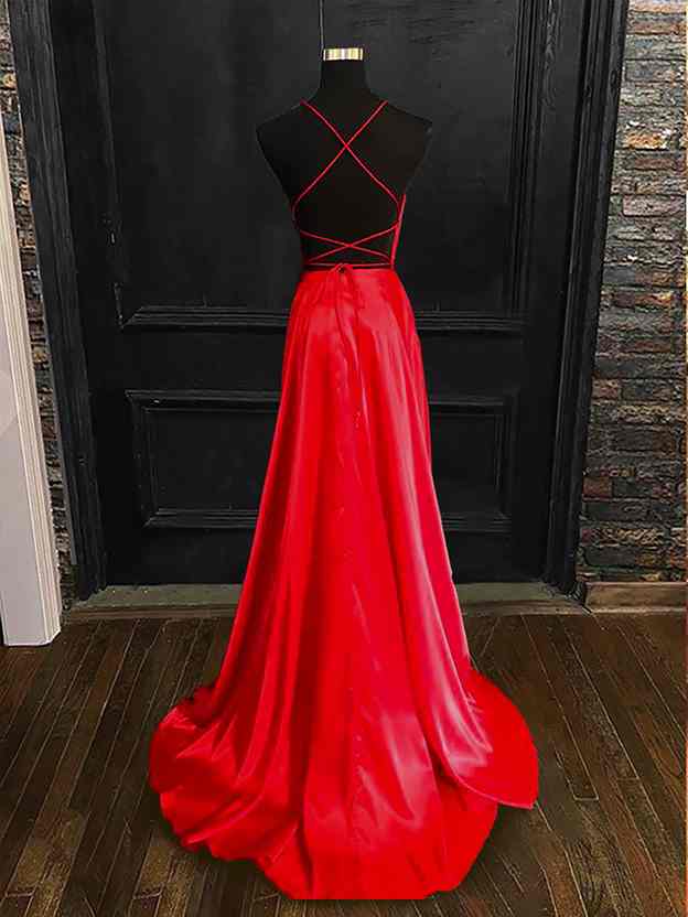 Beautiful A-Line Prom Dress/Evening Dress with Square Neckline and Spaghetti Straps