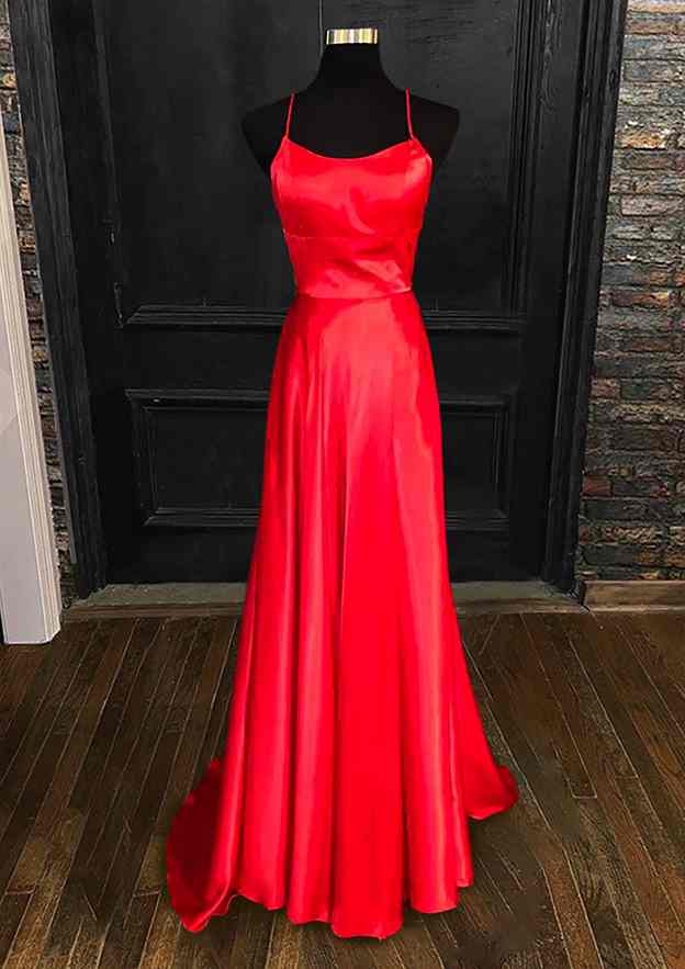 Beautiful A-Line Prom Dress/Evening Dress with Square Neckline and Spaghetti Straps