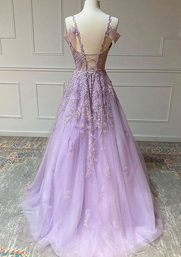 Beautiful Princess Straps Tulle Prom Dress/Evening Dress With Beading Appliqued