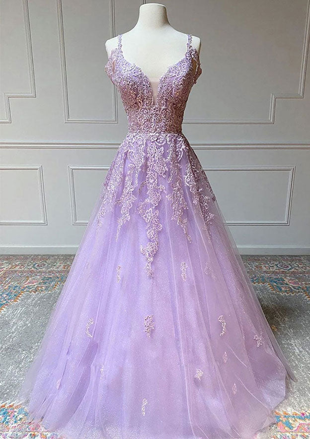 Beautiful Princess Straps Tulle Prom Dress/Evening Dress With Beading Appliqued