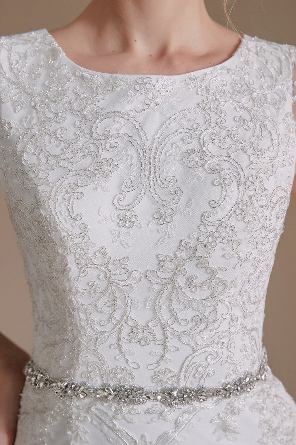 Cap Sleeves Mermaid Lace Wedding Dress Long