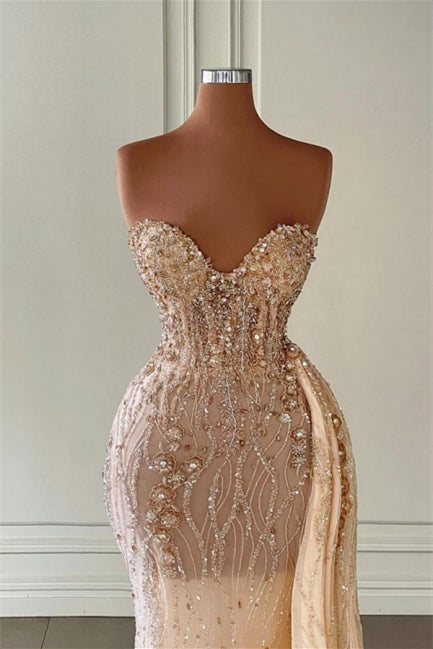 Charming Sweetheart Sleeveless Mermaid Prom Dress With Beads Long