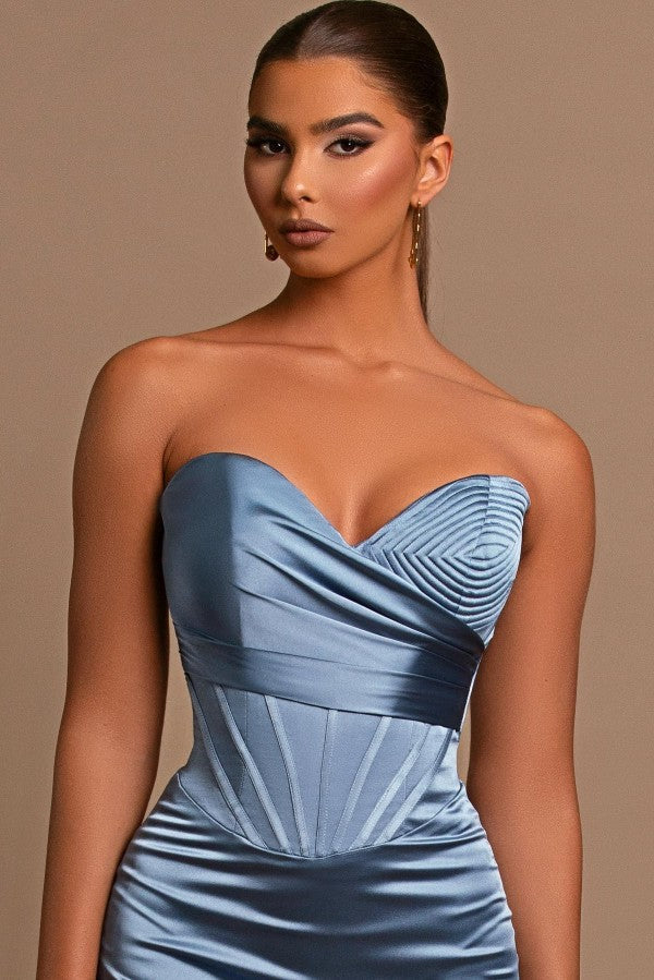 Dusty Blue Prom Dress Sweetheart Mermaid