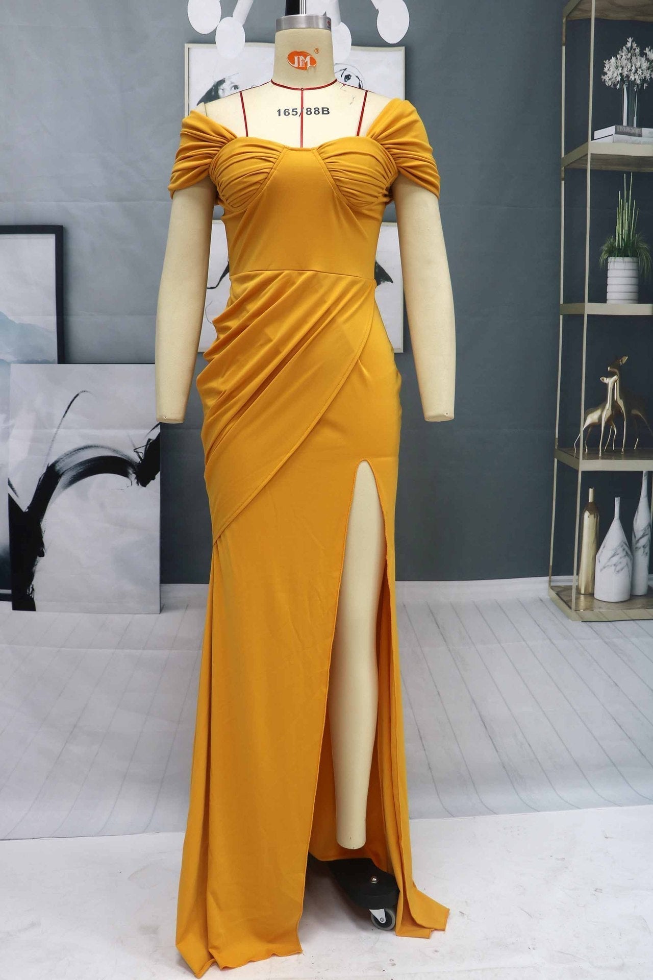 Elegant Off-the-Shoulder Mermaid Evening Dress Long Slit