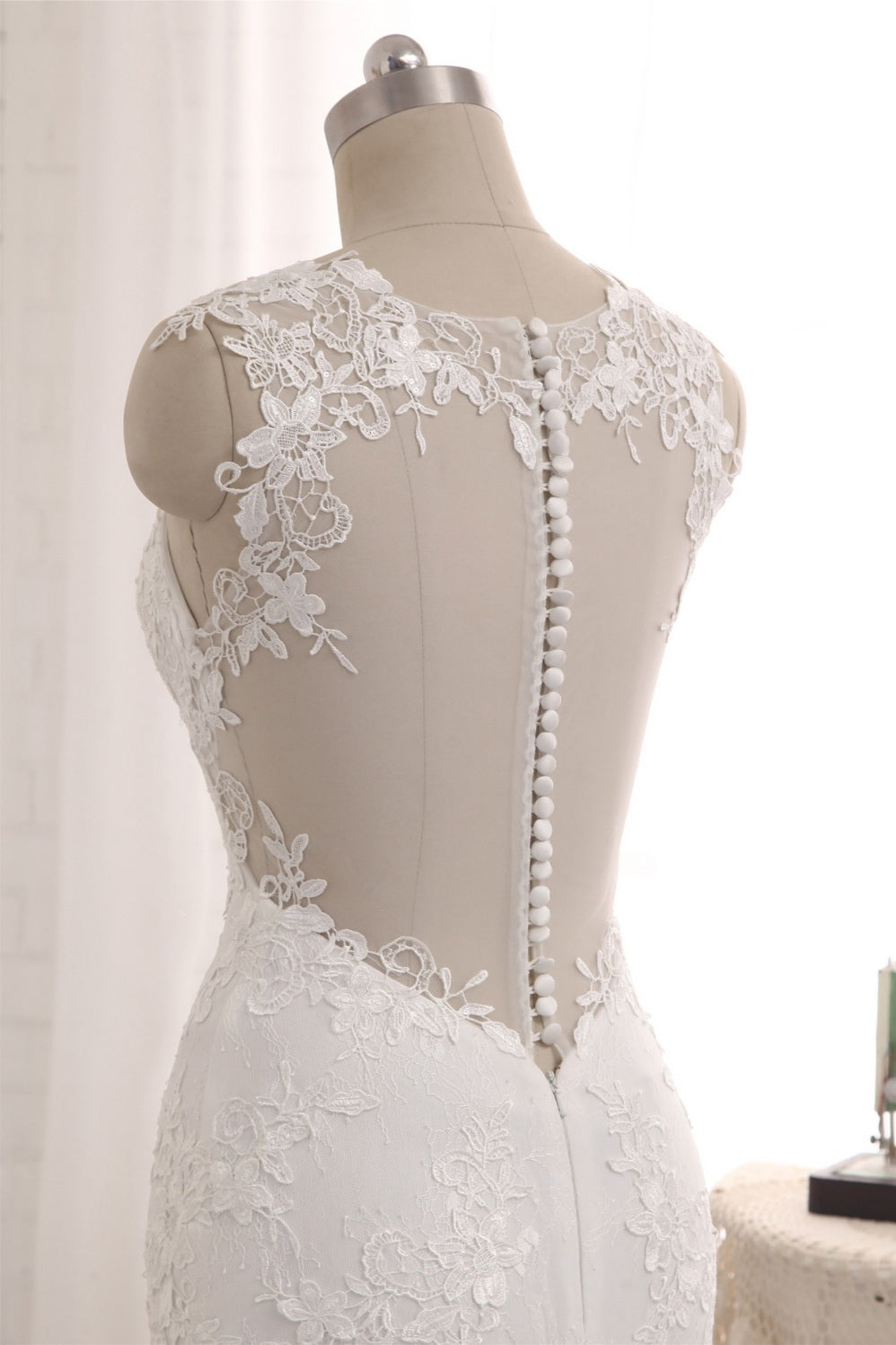 Elegant Straps V-Neck Tulle Lace Mermaid Wedding Dress Appliques Sleeveless Bridal Gowns On Sale