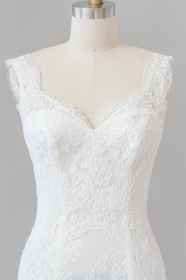 Eye-catching Sweetheart Lace Mermaid Wedding Dress On Sale