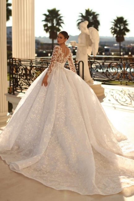 Fabulous Sweetheart Ball Gown Lace Wedding Dresses Online Crystals