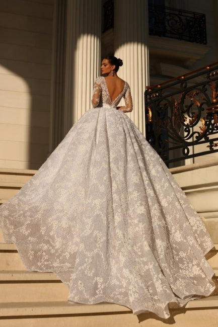 Fabulous Sweetheart Ball Gown Lace Wedding Dresses Online Crystals