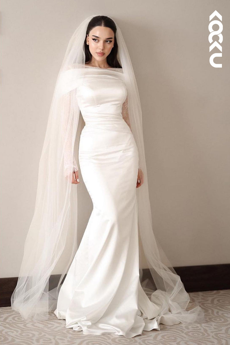 K2006 - Elegant & Charming Long Sleeves Mermaid Wedding Dress