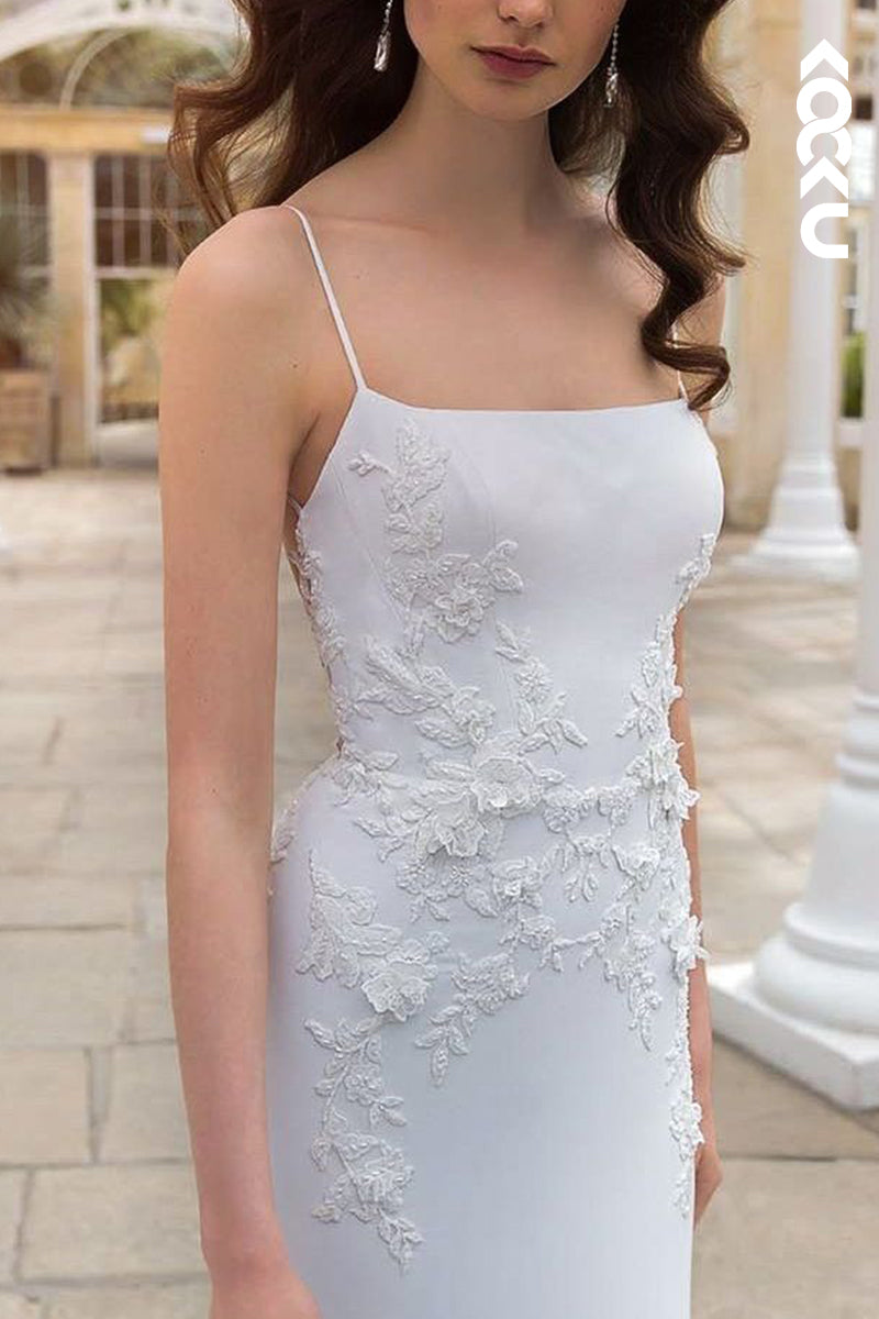 K2084 - Couture & Ornate Spaghetti Straps Trumpet/Mermaid Appliques Wedding Dress