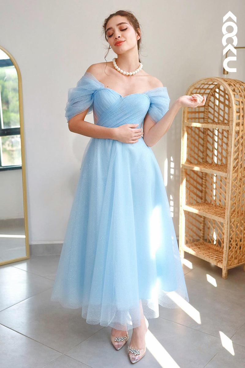 L3042 - Gorgeous & Charming A-Line Off-Shoudler Tulle Party Prom Dress