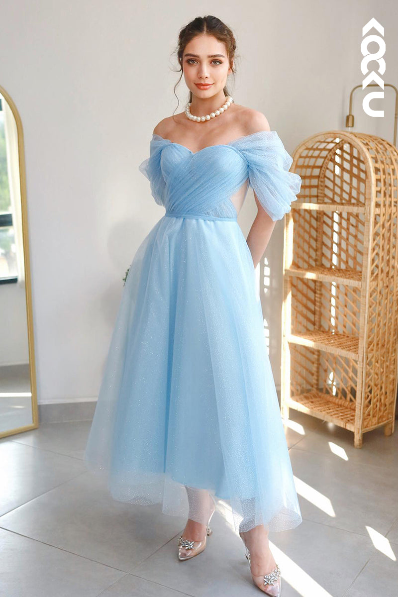 L3042 - Gorgeous & Charming A-Line Off-Shoudler Tulle Party Prom Dress