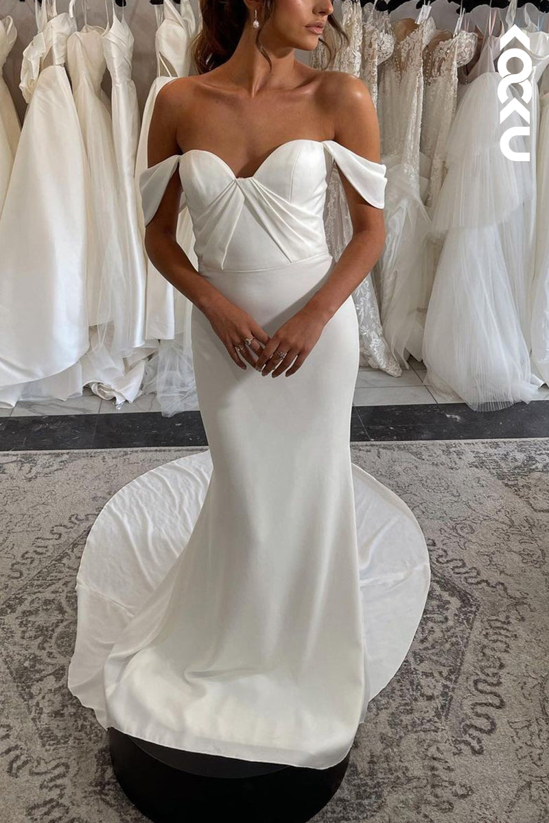 K2088 - Classic & Timeless Trumpet/Mermaid Off-Shoulder Sleeveless Wedding Dress